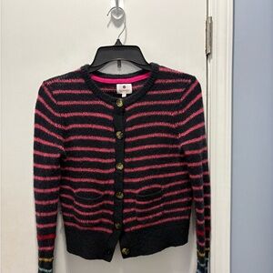 Sundry Black and Pink Striped Cardigan